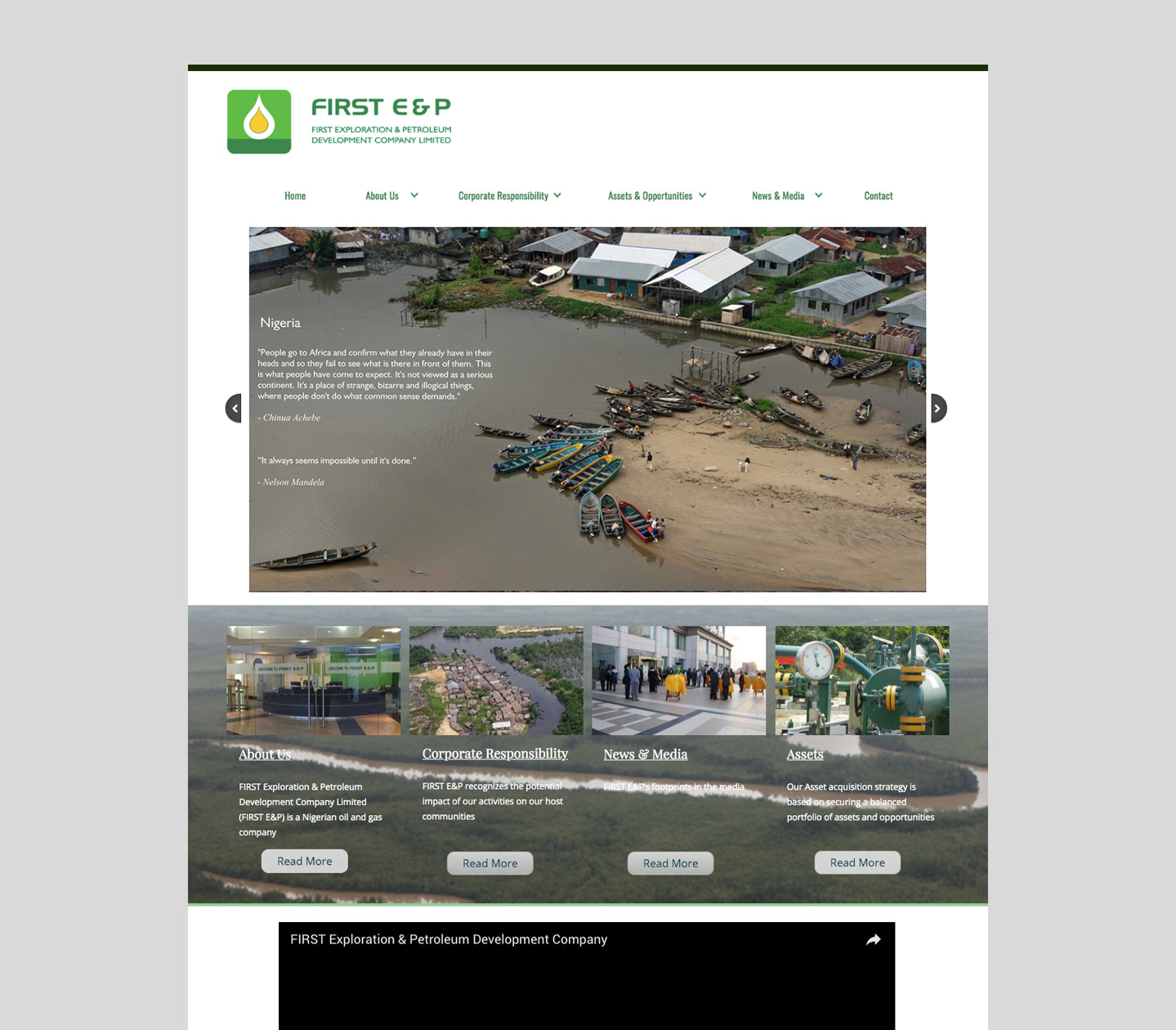 Former Website Design – First E&P website design